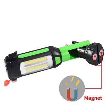 Coba cob lumina de lucru cu led-uri lanterna portabil usb reîncărcabilă lumina cu cuțitul ciocan cârlig magnetic clip de fixare pentru camping