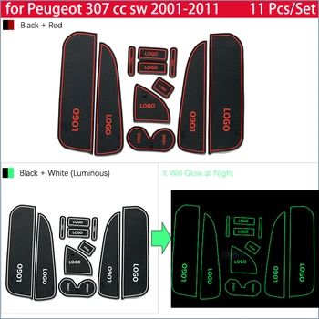 Pentru Peugeot 307 cc sw 2001~2011 Cauciuc Anti-alunecare Mat Usa Groove Cupa pad Poarta slot Accesorii de Interior 2002 2003 2004 2005 2006
