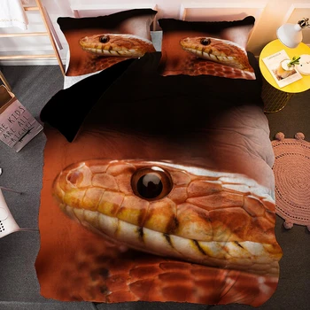 Snake 3D Tipărite Quilt Carpetă Acopere Stabilit de Animale Seturi de lenjerie de Pat de Lux Lenjerii de pat Single Double King Queen-Size