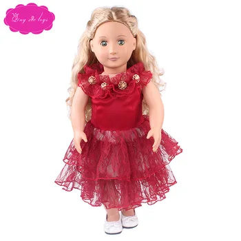 18 inch Fete rochie papusa Frumoasa printesa rochie de seara Americane nou-născut fusta jucarii pentru Copii se potrivesc 43 cm baby dolls c426-c431