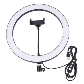 PULUZ 10/12 inch Culoare Trei Macro Estompat Selfie LED-uri de Lumină Inel Ringlight Pentru Youtube Live Lumina de Umplere cu Led-uri de Lumină Luminaria
