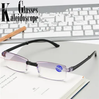 Pliere ochelari de Citit de Oameni Anti-albastru fără ramă Prezbiopie Ochelari Femei Antifatigue Hipermetropie Dioptrie +1.5 2.5 3.0 cu cutie