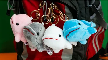 Despre 13cm Ocean balenă beluga jucărie de pluș moale păpușă jucărie pentru copii Breloc geantă de mână pandantiv ornament cadou de ziua b0918