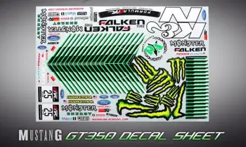 1/10 scale RC Pe Drum Cursa Fouring masina de Drift Mustang GT350 DECAL SHEEL GT Corp Sickers & decalcomanii Pentru HPI KYOSHO HSP REDCat FS