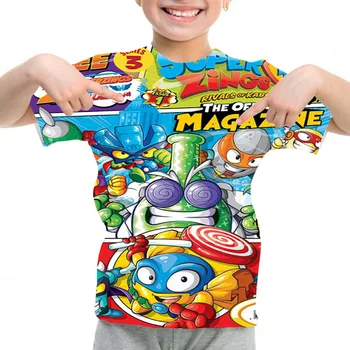 Nouă Băieți drăguț T-shirt Super Zings 3D Tricou Baieti Tee Topuri Copii Casual Tricou Superzings Copii Bumbac Mâneci Scurte