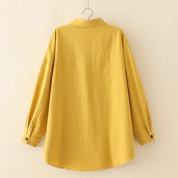 Stil Safari Bluza pentru Femei Bluza cu Maneci Lungi Solid Liber Casual de Dimensiuni Mari Tricou Camisas Mujer Combinezon KKFY4939