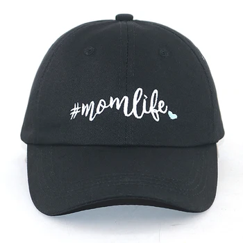 Momlife broderie șapcă de baseball pentru femei din bumbac reglabil negru de moda tata pălărie nouă soție sepci snapback toate se potrivesc