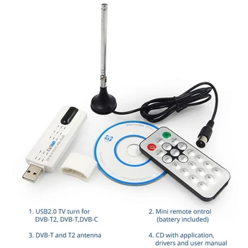 USB 2.0 Digital DVB-T/T2 DST+DAB+FM HDTV TV Tuner Receptor Stick