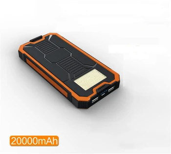 Solar Power Bank 20000mAh Impermeabil Powerbank Încărcător Mobil cu Camping Lumină Baterie Externă pentru iphone 11 pro xiaomi mi9
