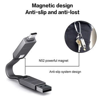 InCharge 6 Cablu de Încărcare Magnetic Portabile Breloc USB/Tip C/Micro USB/Pentru Apple Power Cablu de Date pentru iPhone, Smartphone, Laptop