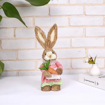 Pai Drăguț Iepuras Iepure Decoratiuni De Paste Casa De Vacanta Gradina Nunta Ornament Simulare Paie Bunny Recuzită Meserii Consumabile #N4