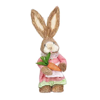 Pai Drăguț Iepuras Iepure Decoratiuni De Paste Casa De Vacanta Gradina Nunta Ornament Simulare Paie Bunny Recuzită Meserii Consumabile #N4
