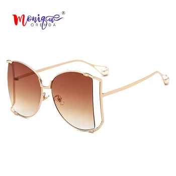 Noua Moda de Epocă ochelari de Soare pentru Femei de Lux ochelari de Soare Neregulate Perla Ochelari de Soare pentru Bărbați Ochelari de Oculos De Sol