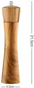 Din lemn, Sare și Piper Rasnita, Reglabil Manual Rasnita Sare, Lemn de Salcâm, 8 inch, Potrivit pentru Picnic, Petreceri, Restaurant