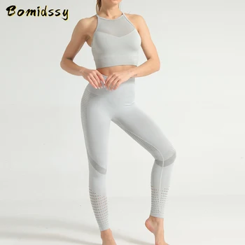 Femei Îmbrăcăminte de Yoga Vesta Tip Anti-Șoc Gol Afară de Sutien care Rulează fără Sudură Strâns de Fitness Pantaloni Costum de Înaltă Talie Circulație