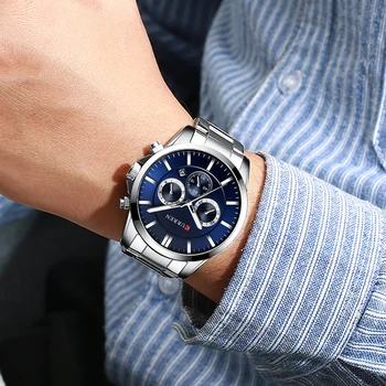 Noile Ceasuri Barbati Brand de Top CURREN de Lux Cuarț Mens Casual Militare Ceas de mână din Oțel Inoxidabil Ceas cu Cronograf