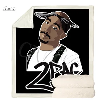 Rapper-ul Tupac 2Pac Pluș Pături Calde Cuvertură Arunca Pătură Copil Adult de Imprimare 3D Decorative Canapea extensibilă Pătură Anime Negru Quilt