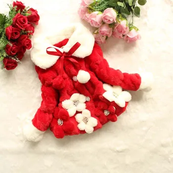 Fete Haină De Blană Îmbrăcăminte Cu Perla Flori Dantelă Toamna Iarna Purta Haine Copii Rochie Copii Faux Blana Haine Sacou Stil 2019