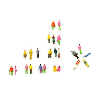 Figura Model de Oamenii de Culoare 1:100-200 scară Miniaturală de Oameni de Culoare pentru Diorama Peisaj Face Layout 100buc