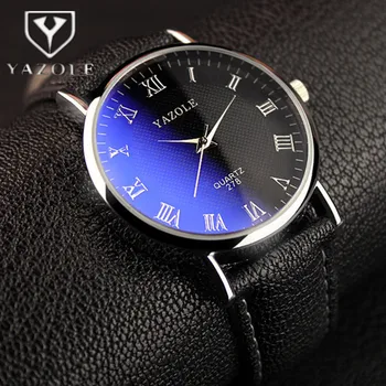 Top Brand de Lux Albastru de Sticlă YAZOLE Ceas Barbati Ceas de Moda Roman Cuarț Ceas rezistent la apa de Afaceri Ceasuri de mana Oră reloj hombre