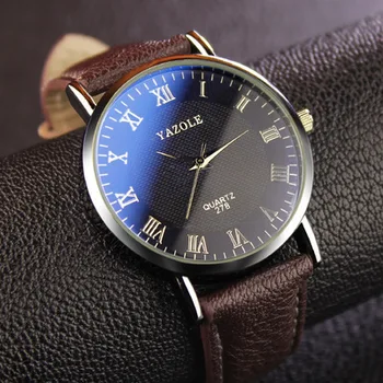 Top Brand de Lux Albastru de Sticlă YAZOLE Ceas Barbati Ceas de Moda Roman Cuarț Ceas rezistent la apa de Afaceri Ceasuri de mana Oră reloj hombre