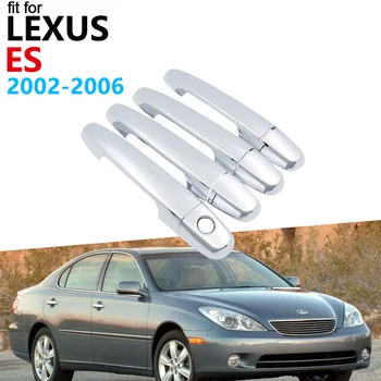 De lux Chrome Mânerului Exterior al Portierei Capacul Ornamental Set pentru Lexus ES XV30 ES300 ES330 2002 2003 2004 2005 2006 Autocolante Auto