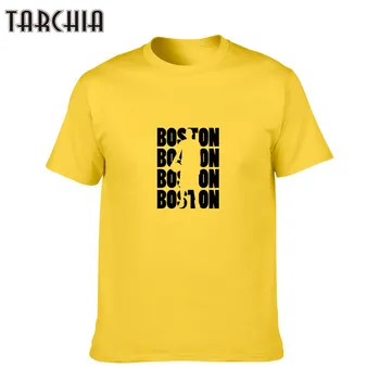 TARCHIA 2021 Vara New Slim Men ' s Bumbac cu Maneci Scurte T-shirt de Calitate de Top Barbati O-Gât BOSTON Imprimate T-Shirt Îmbrăcăminte Topuri
