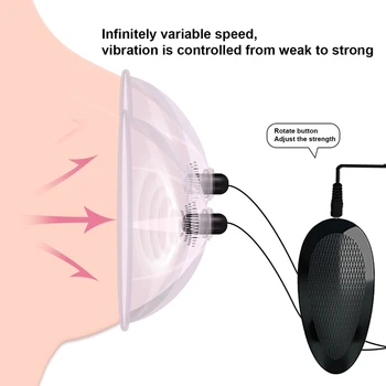 Biberon Masaj Vibrator Stimulator Clitoris Oral Jucarii Sexuale pentru Femei Pompa de San Extindere Lins Sfarcuri Vibratoare