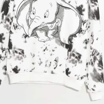 Disney Tricou Femei Harajuku Streetwear 2020 Moda Tie-Dye Dumbo Elefantul Pulover De Sex Feminin De Desene Animate Casual Topuri Largi O-Gât