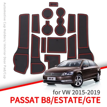 ZUNDUO Anti-Alunecare Poarta Slot Mat pentru VW Passat B8 ~ 2019 Volkswagen Varianta Alltrack GTE GT Imobiliare Accesorii Cupa Coaster