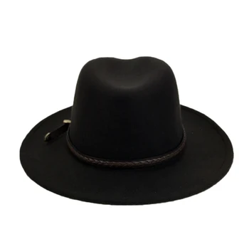 Iarna Simțit Capac Cu Rafinat Țesute Curea Fedoras Femei Cald Pălării Panama Bărbați Vintage Trilby Capac Toamna Jazz Capace cu 7 culori YY18003