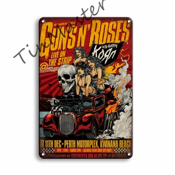 ARMELE R TRANDAFIRI Rock N Roll Metal Poster Tin Semn de Epocă Johnny Cash Bar în Perete Acasă Semne Peștera Cameră Decor