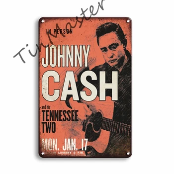 ARMELE R TRANDAFIRI Rock N Roll Metal Poster Tin Semn de Epocă Johnny Cash Bar în Perete Acasă Semne Peștera Cameră Decor