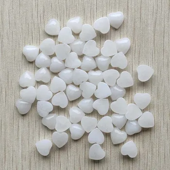 En-gros de 50pcs/lot de bună calitate piatră albă de bună calitate forma de inima taxi cabochons margele pentru a face bijuterii 10mm gratuit