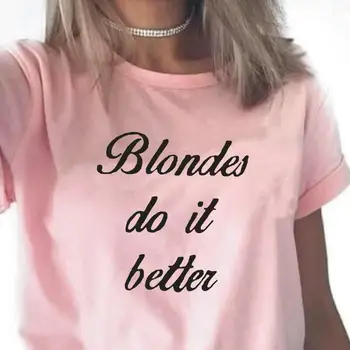 Amuzant Blonda Face Mai Bună Scrisoare De Imprimare Femei Tricou De Vara Hipster Maneca Scurta Casual Tricou Femme Moda Tricou Femei Topuri