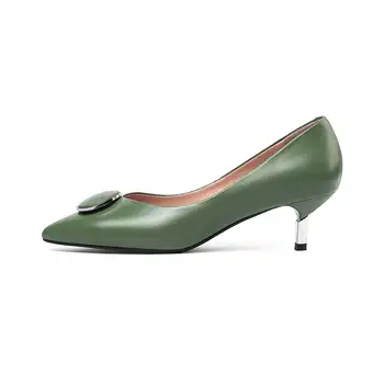 Lenkisen sexy plus dimensiune vara solid pantofi femei subliniat toe tocuri inalte franceză tânără romantică uzura de zi cu zi aluneca pe pompe L7f3