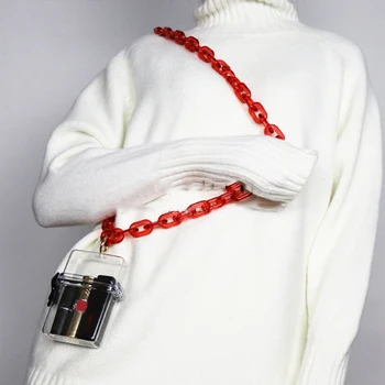 Moda Acrilice Sac Lanțuri Clar Caseta de Femei de Saci de Telefon Mici Posete Mini ABS Geantă de Umăr Fete Transparente Sac de Mesager