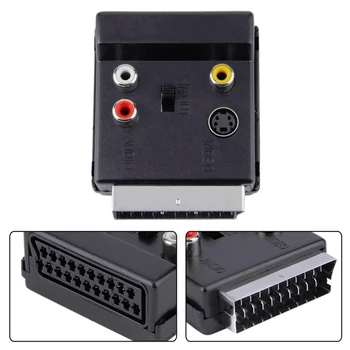 20 Pini SCART Male la 3*RCA de sex Feminin S-Video Audio-Video Cablu Adaptor Conector SCART Plug la 3RCA Mufa S Video AV TV Converter
