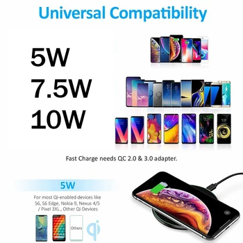 10W Rapid Încărcător Wireless Pentru Samsung Galaxy S10 S20 S9 Nota 10 9 USB Qi Charging Pad pentru iPhone 11 Pro XS Max XR X 8 Plus