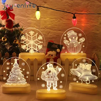 Noaptea de crăciun Lumina Moș Crăciun Acril 3D led Lampă de Noapte decoratiuni de Craciun pentru casa de copiii de Anul Nou cadou de Crăciun pentru Desktop decor