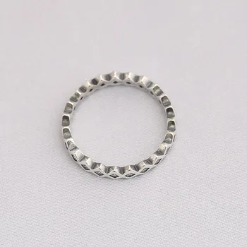 De înaltă Calitate Autentic 925 Sterling Silver Square Eternitate inel de argint cu Clasic CZ Inel Compatibil Cu Bijuterii European