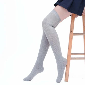 Fete de moda pentru Femei Ciorapi Coapsă Deasupra Genunchiului Stocare Casual Culoare Solidă de sex Feminin Lungi Colanti pentru Femei, Fete Medias