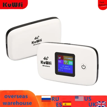 KuWfi Deblocat 150Mbps, 3G, 4G LTE Wifi Router Mobile wi-fi Hotspot Baterie 2400mAH Cu Slot pentru Card SIM Display LCD de Până La 10 Utilizatori
