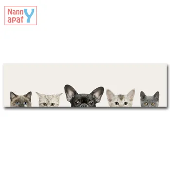 Kawaii Animale, Pisică, Câine Postere Si Printuri De Arta Panza Pictura Perete Imagine Banner Lung De 1 Bucata Moderne Acasă Decorare Camera Copilului