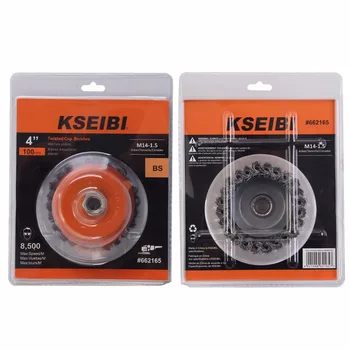 KSEIBI 662165 4 Inch (100 mm) Rasucite Nod Cupa Perii, Roți de Slefuire Metal Curat