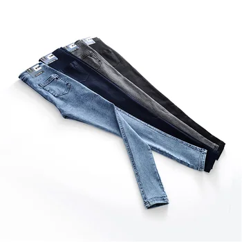 Femeie Înaltă Elastic Femei, plus dimensiune Blugi femme spălat casual slab creion pantaloni Jeans pentru femei Blugi Cu Talie Inalta Blugi