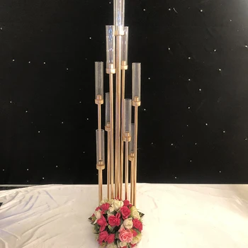 IMUWEN 10BUC Metal Lumânare Titularului Sfeșnic Vaza de Flori de Nunta de Masă Centrală Candelabre Pilon Stand Drum Duce Partidul Decor