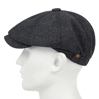 Noua moda carouri bereta versatil clasic cu un pic de elastic pălării de moda trei bereta barbati casual pălărie înaltă calitate capace