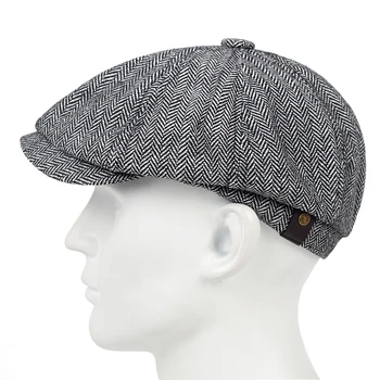 Noua moda carouri bereta versatil clasic cu un pic de elastic pălării de moda trei bereta barbati casual pălărie înaltă calitate capace