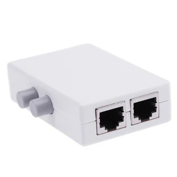 Mini 2 Port AB Partajarea Manual RJ45 Comutator Adaptor 2 în 1 sau 1 în 2 RJ45 Rețea Ethernet Splitter Switcher
